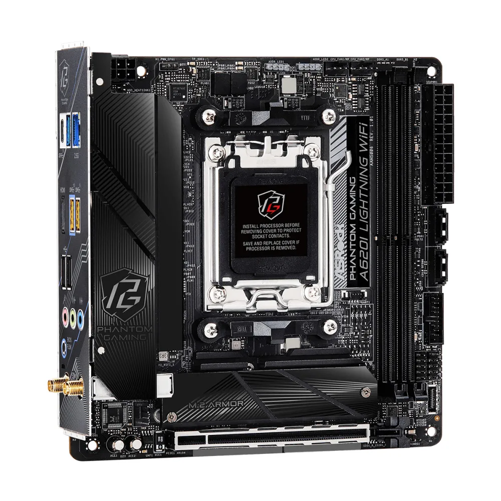 ASRock A620I Lightning WiFi اللوحة الأم AMD A620 دعم R9 7950X 7900X R7 7800X3D 7600X CPU AM5 DDR5 USB3.2 Gen2 M.2 Mini-ITX