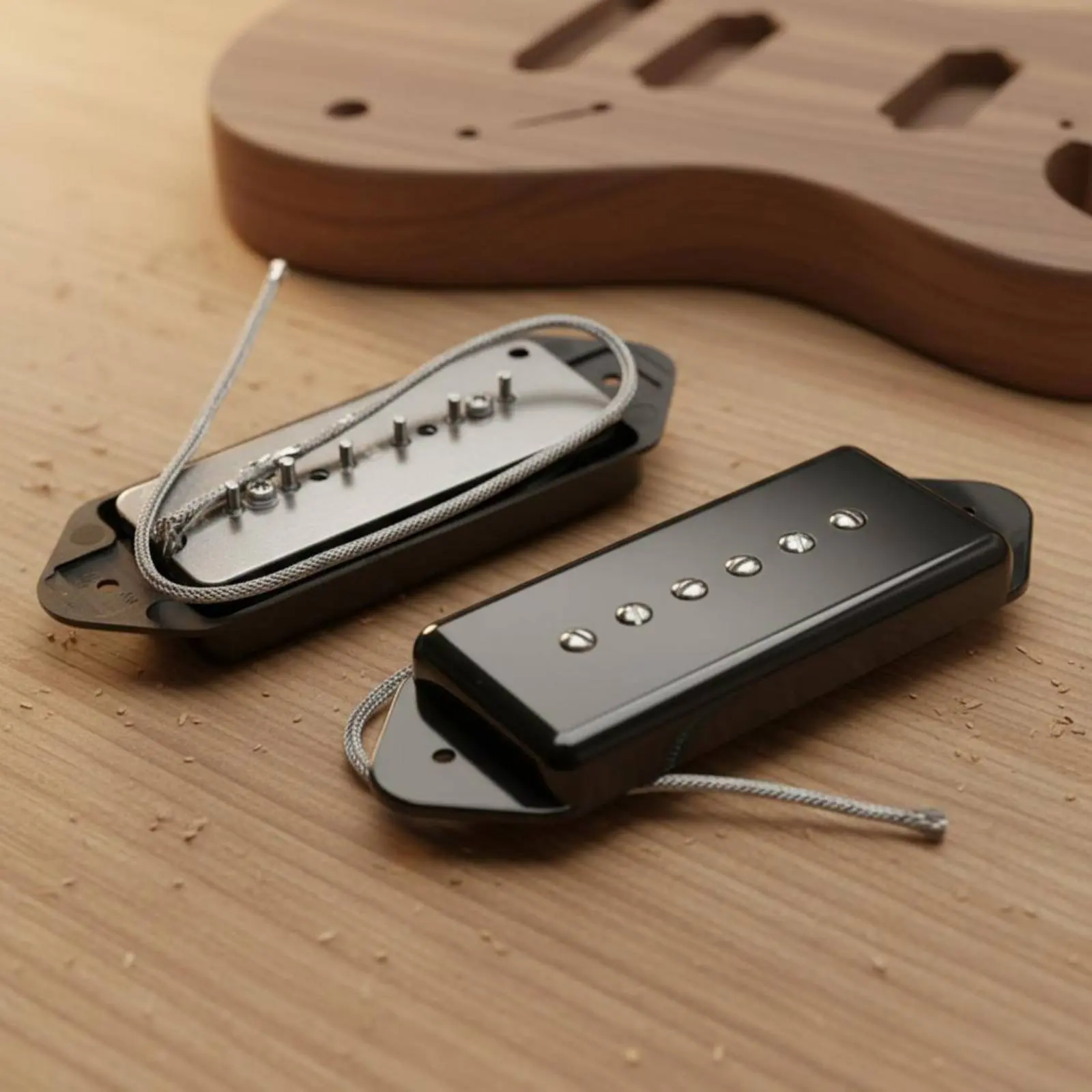 2 Pieces Dog Ear P90 Pickup Vintage Design Alnico 2 Single Coil Pickup Instrument Accessory