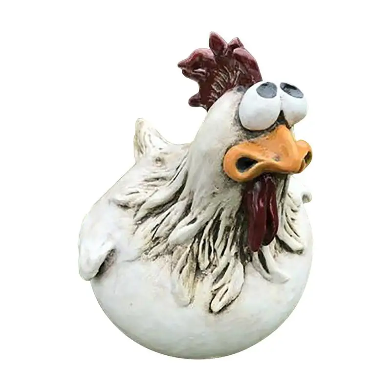 Funny Chicken Fence Decor Statues Resin Garden Farm Yard Chicken Hen Sculpture Art Craft Courtyard Housewarming Home Decoration