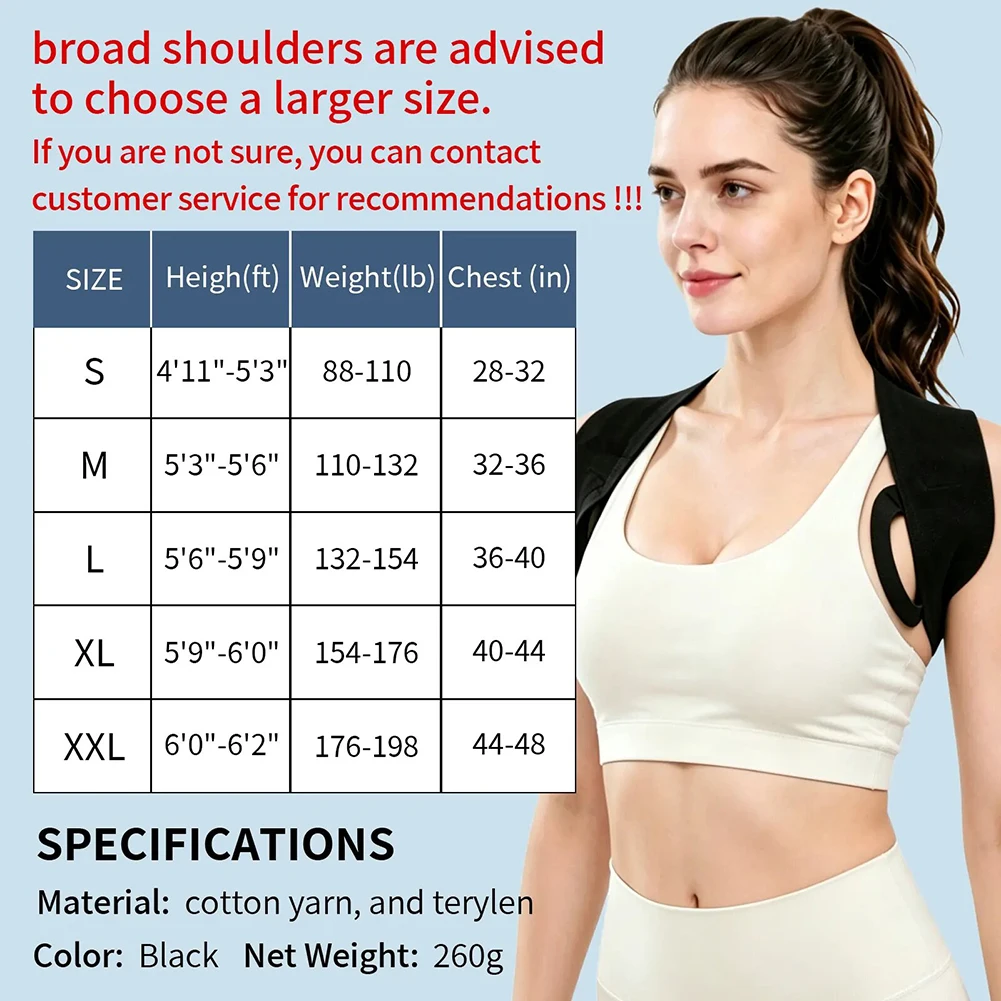 Anti Hunchback Correction Strap,Back Posture Corrector,Unisex Adjustable Back Brace Posture Corrector,Relieve Neck/Shoulder Pain view 5