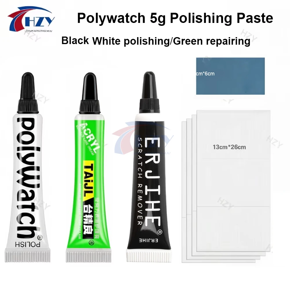 Pasta de Polimento para Relógios Polywatch 5g, Plástico e Acrílico, Removedor de Arranhões, Pasta de Lixamento para Reparo de Óculos, 1 Unidade