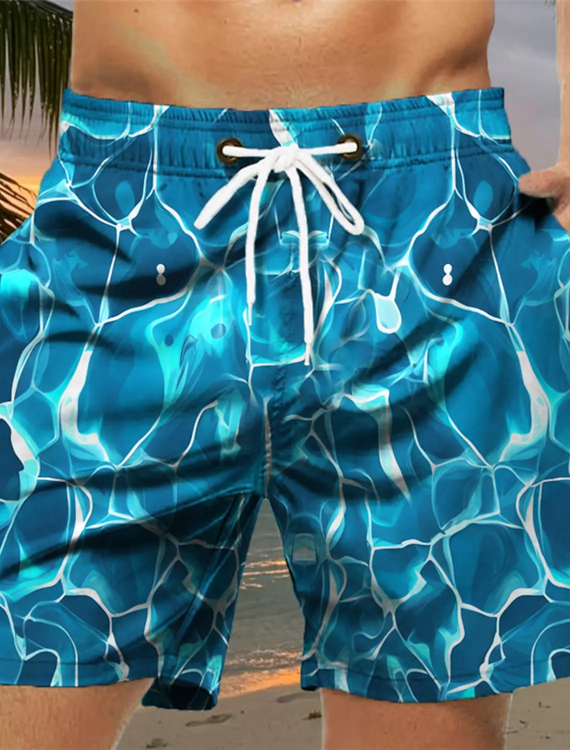 Men's Board Shorts Swim Shorts Swim Trunks Drawstring Color Block Graphic 3D Printed Quick Dry Short Casual Holiday Hawaiian