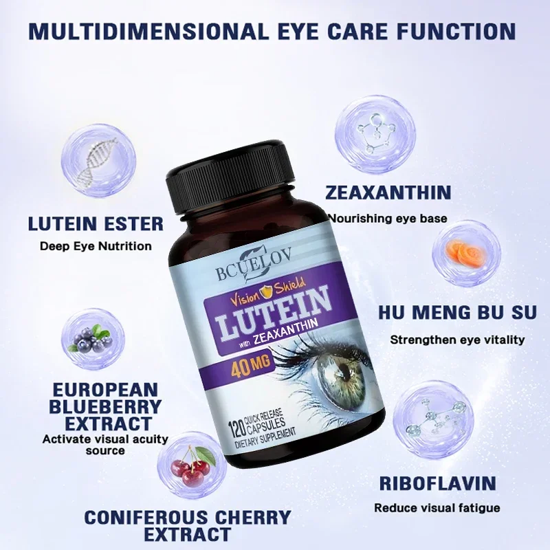 Lutein 400 Mg - Zeaxanthin, Vitamin - Eye Health, Eyestrain Relief, Dry Eyes & Vision Health, Blue Light Protection