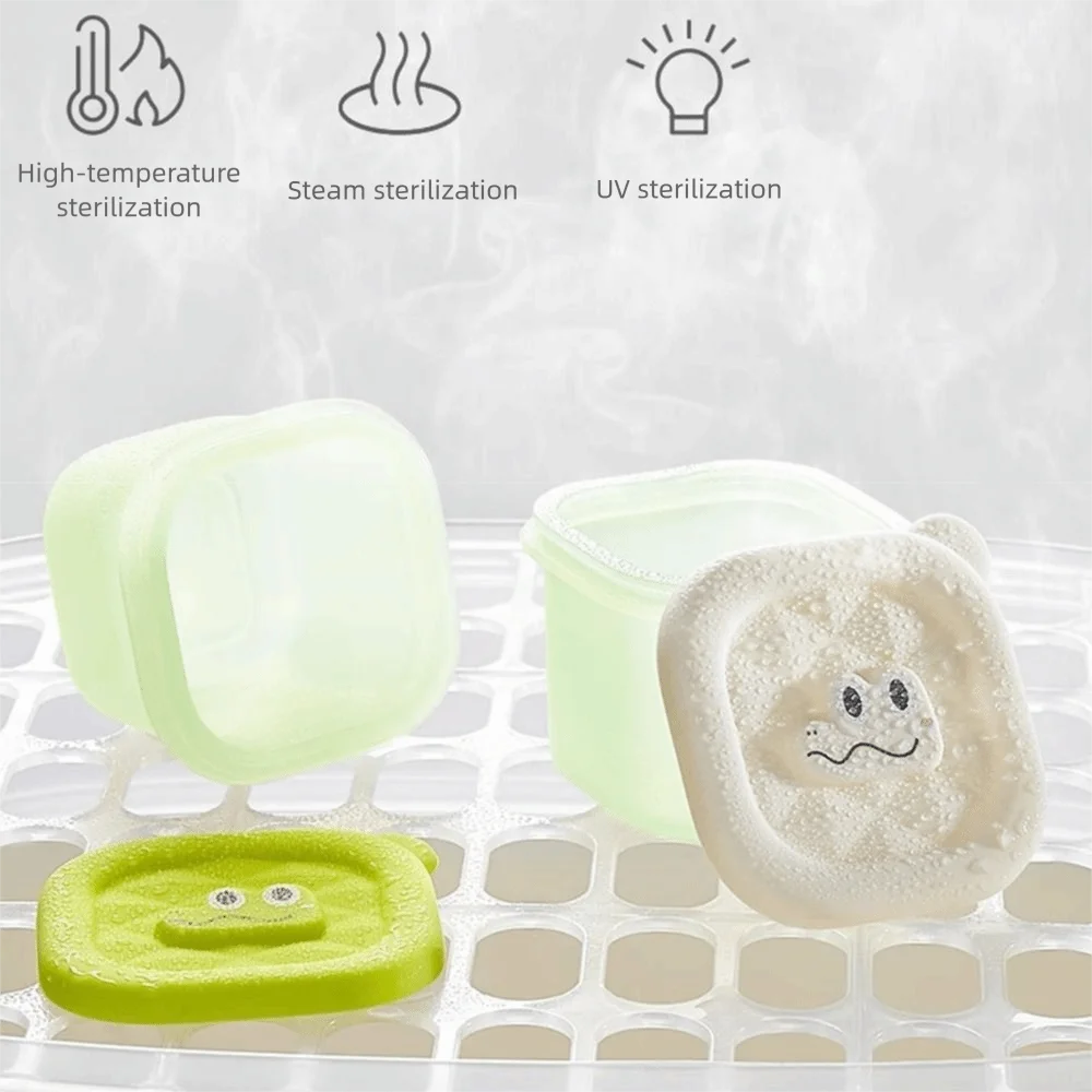 3/4/6 Grid Design Baby Food Freezer Tray Square Shape Food Grade Silicone Ice Cube Mold Easy To Release with Lid