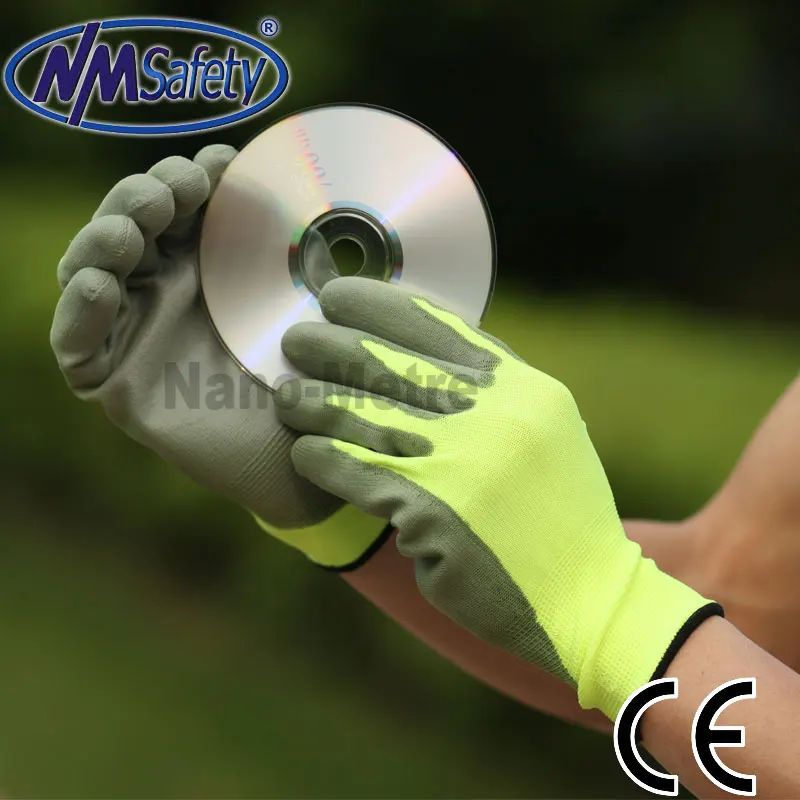 

NMSafety, 12 пар легких рабочих перчаток с полиуретановым покрытием, прочные защитные перчатки, сертифицированные EN 388, ISO20471, размеры S, M, L, XL, XXL