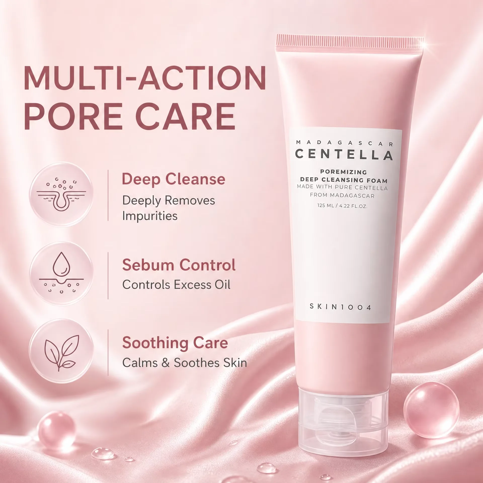 Korean Poremizing Deep Cleansing Foam Shrink Pores Deep Clean Oil Control Moisturizing Face Care Products 125ml