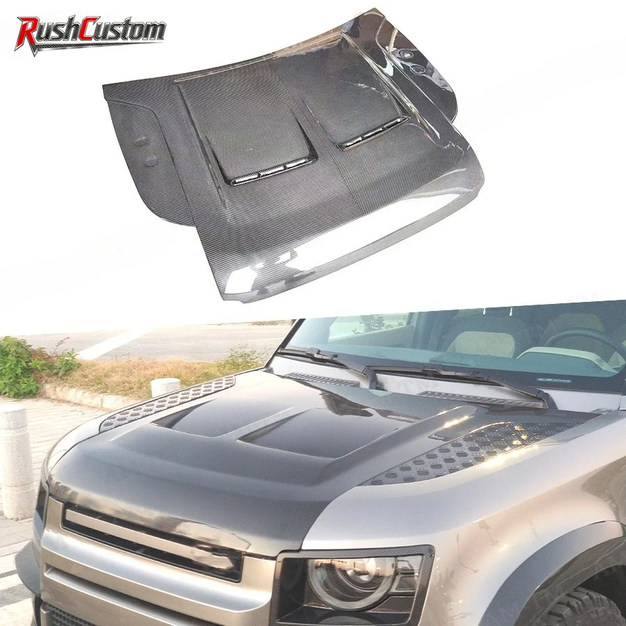 

SVR style Carbon fiber hood bonnet for Land Rover Defender 2020+ Car Front Bumper Engine Cover Hood Bonnet Vent Parts Body kit