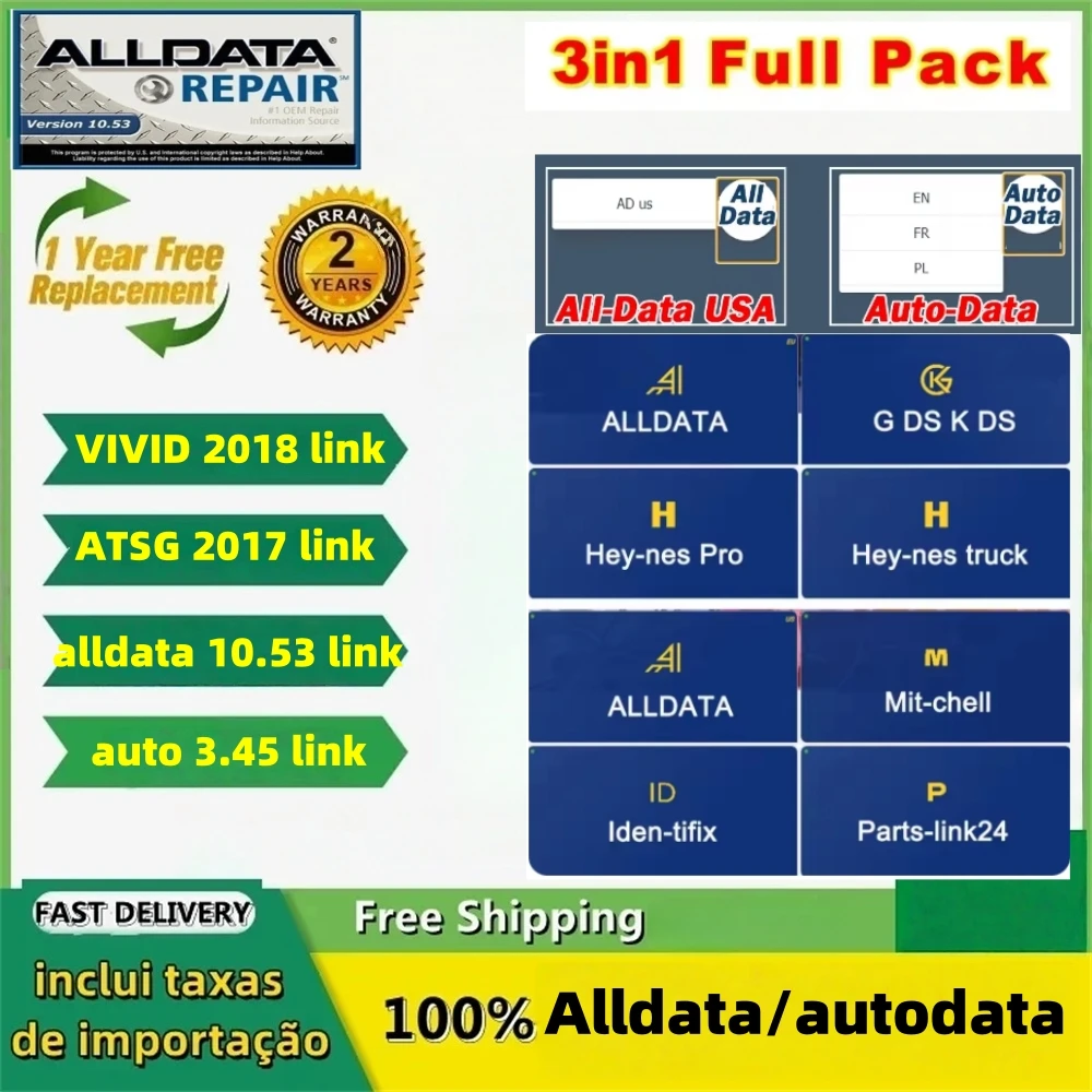 

Популярное программное обеспечение Alldata 10,53 года Autodata 3,45 Auto+com V2021.11 Delphis 2017 R3 ATSG Vivid 2018 ElsaWin 6,0 WOW 5,00.12 Engl