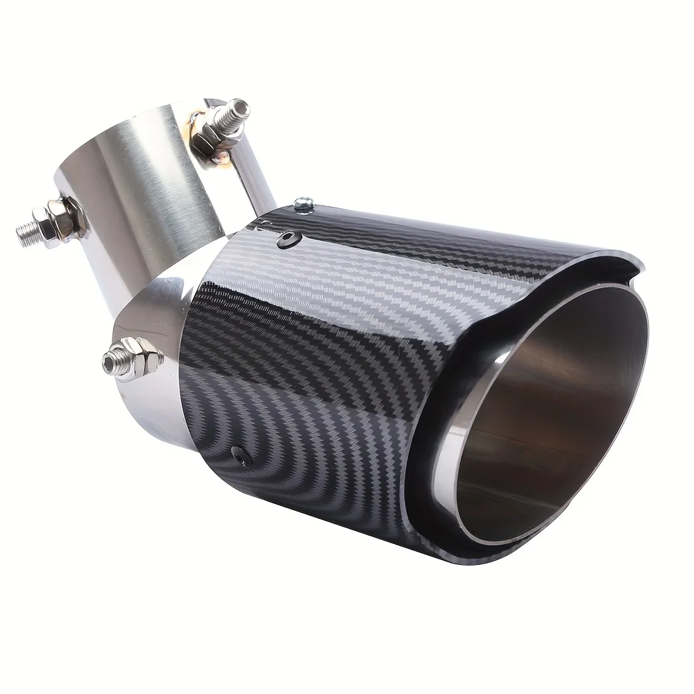 Car modification carbon fiber tailpipe, 63-89mm stainless steel tailpipe, adjustable elbow ABS plastic shell tailpipe