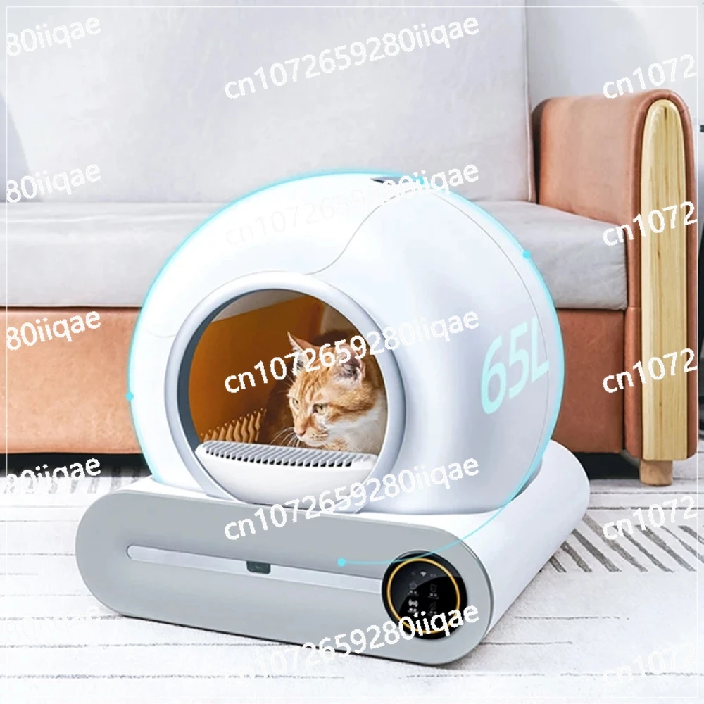

Автоматический самоочищающийся электрический туалет для животных 9 л, полностью закрытый, 65 л, большой объем, бесшумный, умный, с Wi-Fi, лоток для кошек