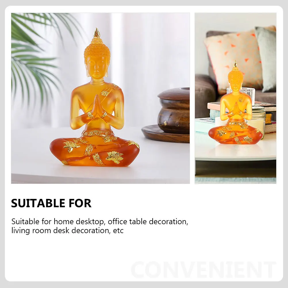 

Porch Ornament Buddha Ornaments Clear Figurine Resin Sculpture Decor Transparent Statues