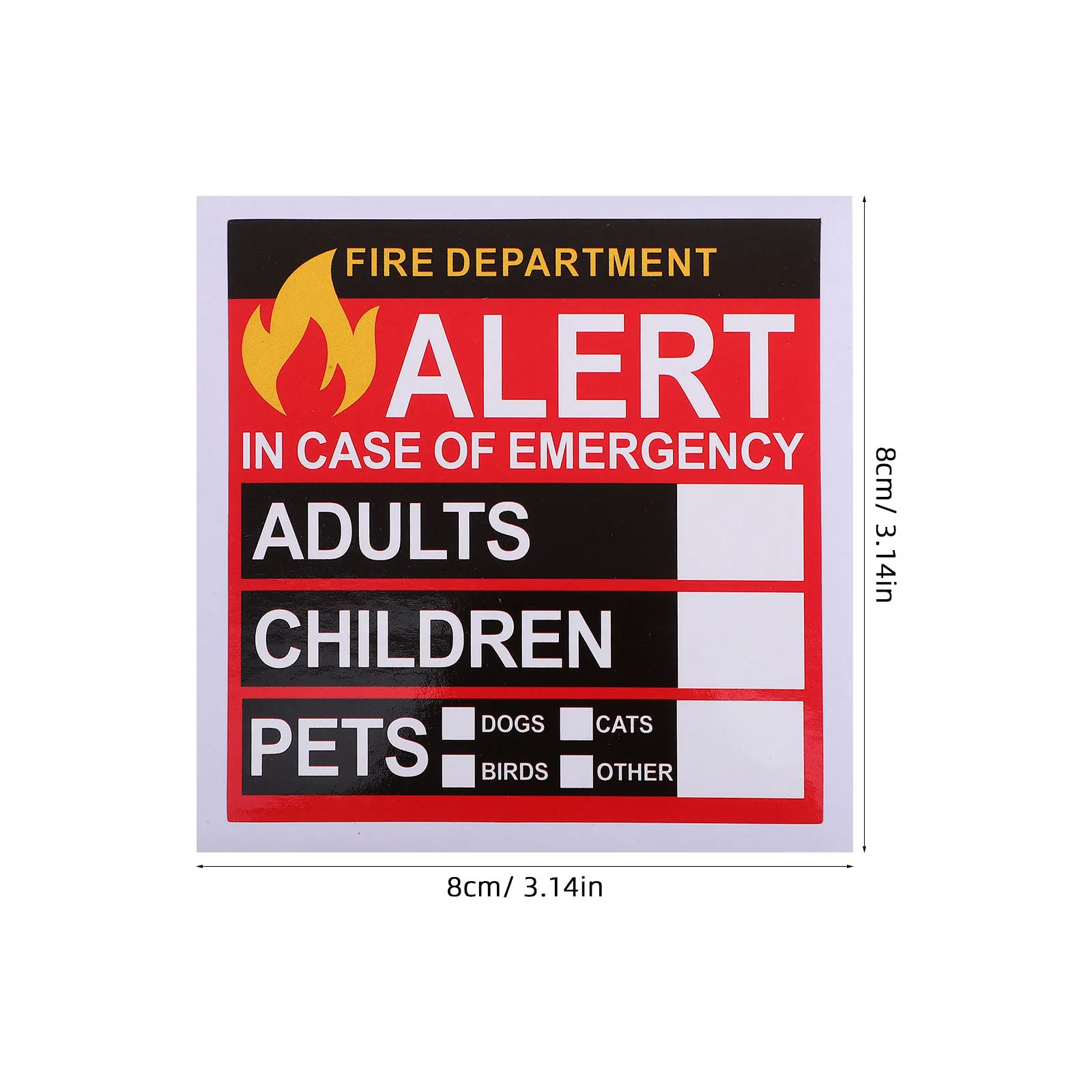 20 Sheets Emergency Alert People Finder Stickers Decal Safety Sticker Window Door Emergency Fire