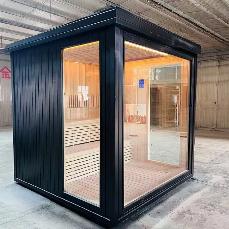 Comfortable Commercial Prefabricated Outdoor Personal Sauna Single Wooden Wet Steam Sauna Room with Modern Design