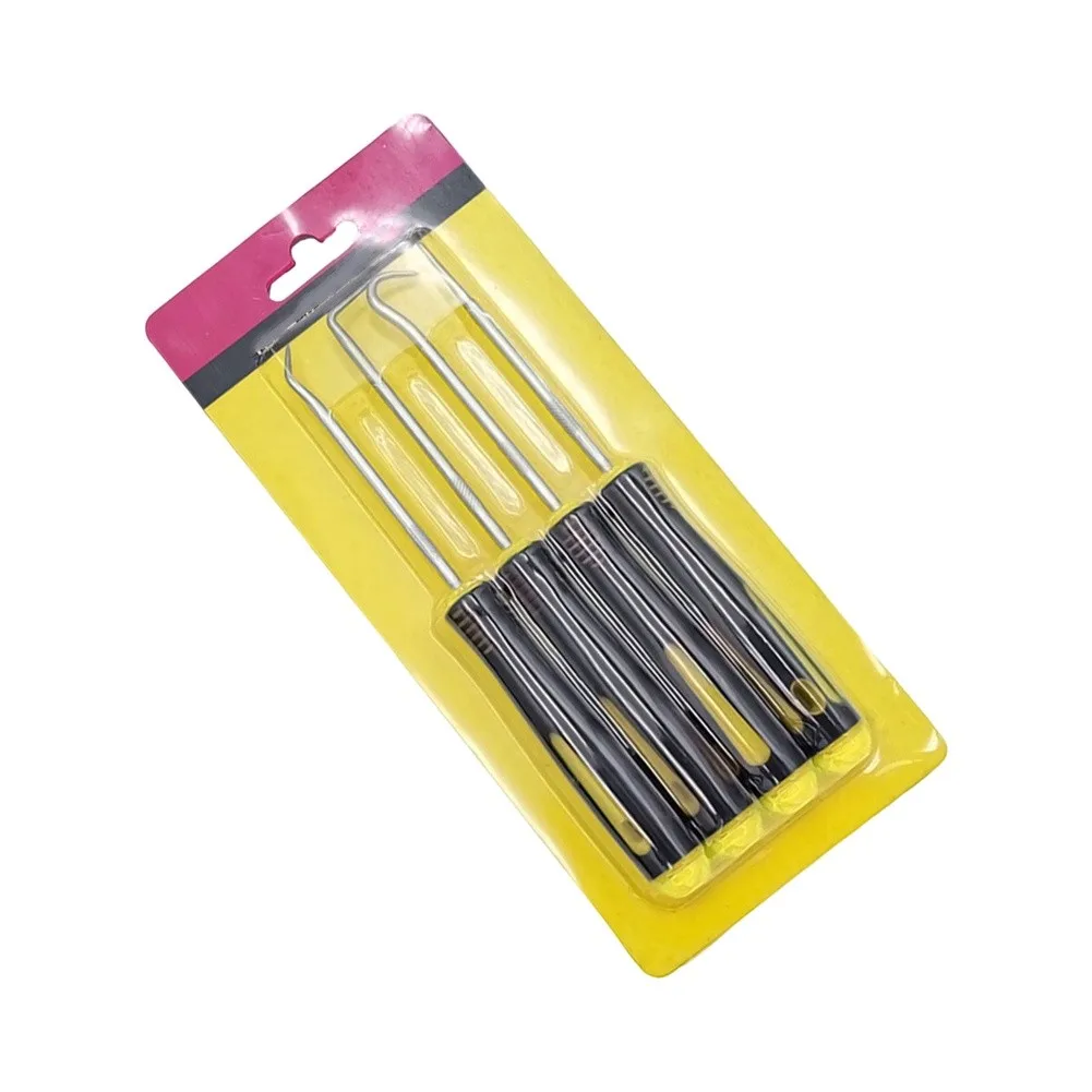 Craft Hook Tool Car Pick & Hook Tool Hard-grip Plastic Handle Hardened Steel Shafts Hobbyists Tool Small Parts Retriever