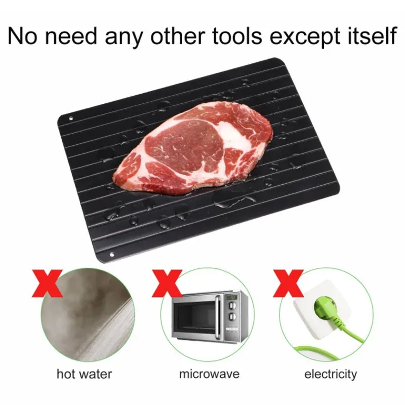 صينية ذوبان سريعة بقفل نضارة - طبق ذوبان اللحوم والفواكه، أداة مطبخ للحفاظ على الملمس #2