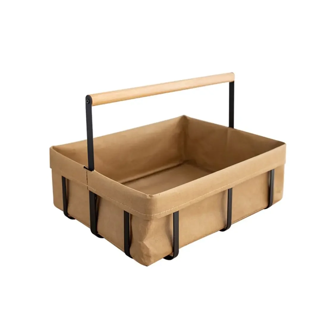

Eisho hot selling Home Organizers Washable Kraft Paper Metal Storage Baskets