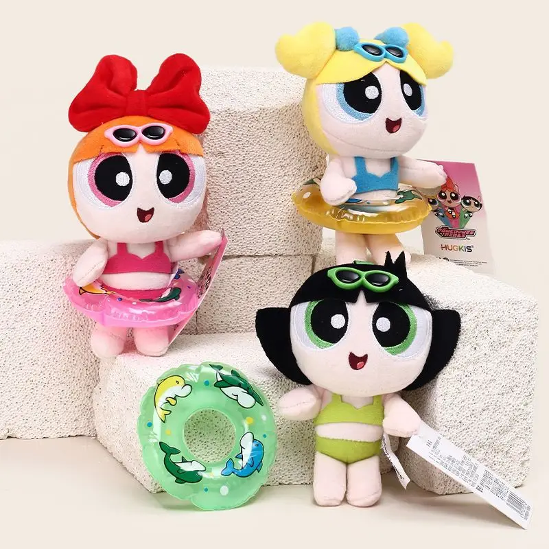 Niedliche The Powerpuff Girls Blossom Bubbles Pp Baumwolle gefüllte Plüschpuppe Schlüsselanhänger Mädchenhaftes Herz Rucksack Dekoration Puppen Geschenke