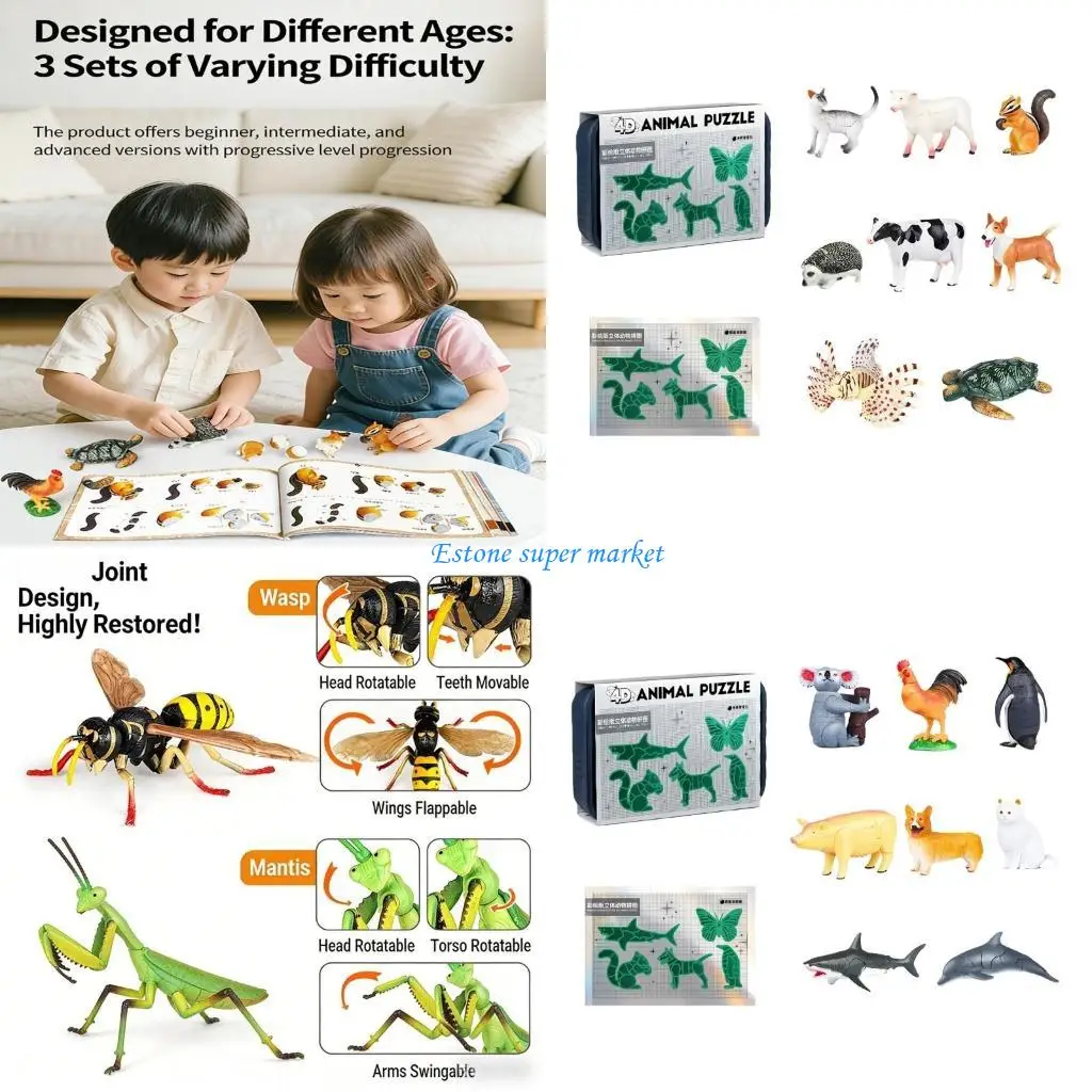 

090B Educational 3D Animal Puzzle Toy for Kids Learning Fine Motor Skills