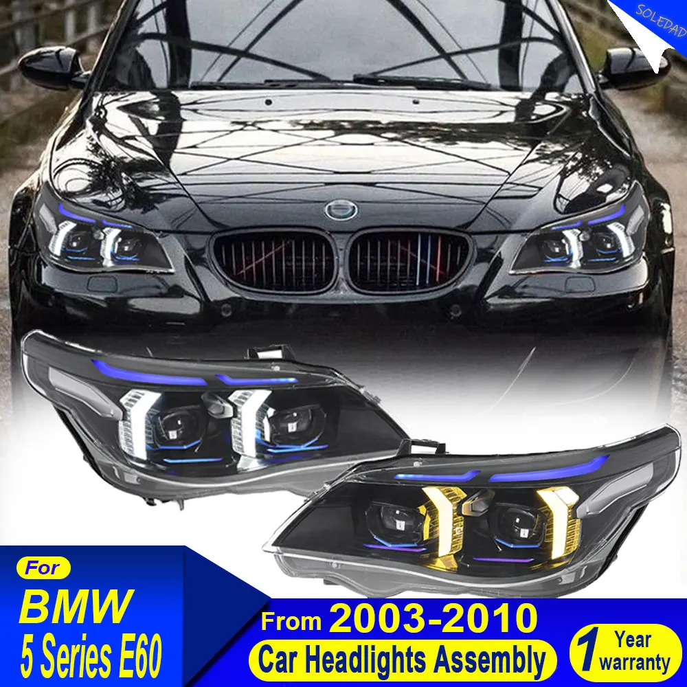 Car LED Headlight Assemblies For BMW 5 Series E60 2004 2005 2006 2007 2008 2009 2010 2011 Headlights With Sequential Turn Signal