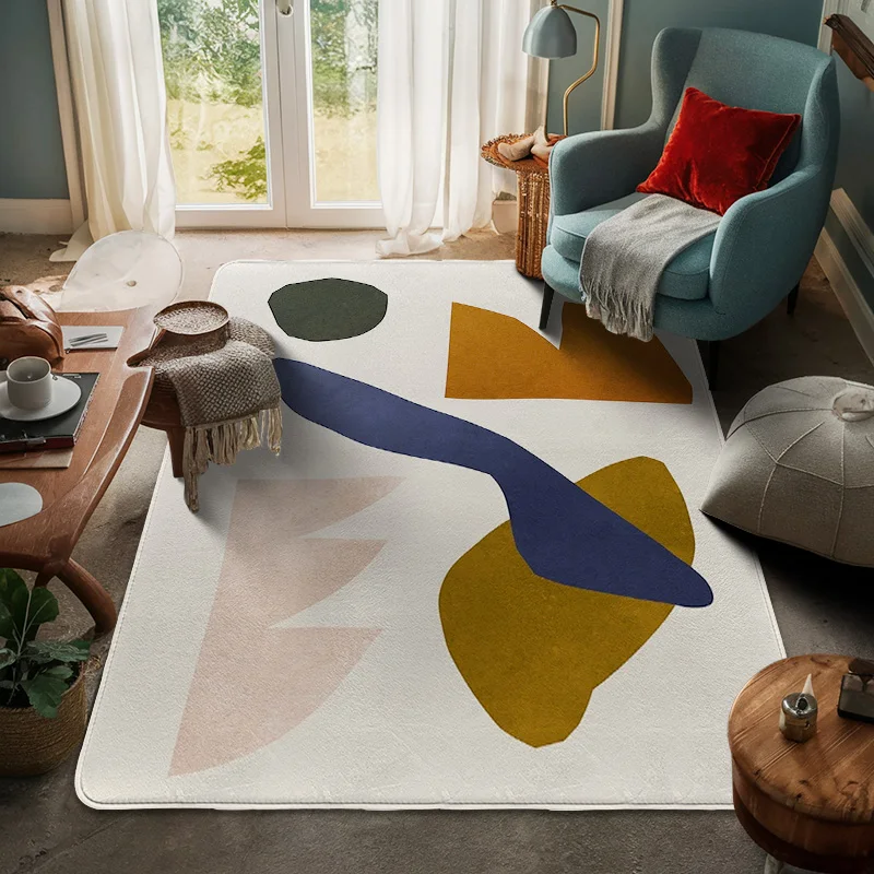 

Nordic Style Abstract Geometric Floor Mat Morandi Ins Door Mat Living Room Cafe Bedroom Universal Decorative Floor Mat Large