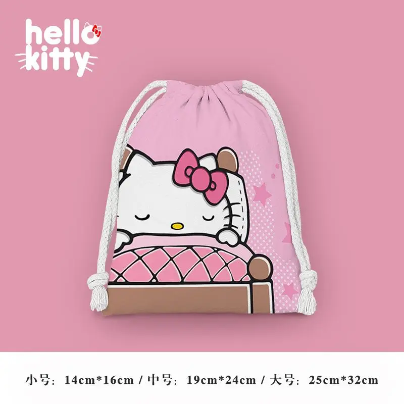 hello kitty bag Kuromi drawstring storage organizer portable cute cartoon large capacity drawstring eco-friendly bag for women