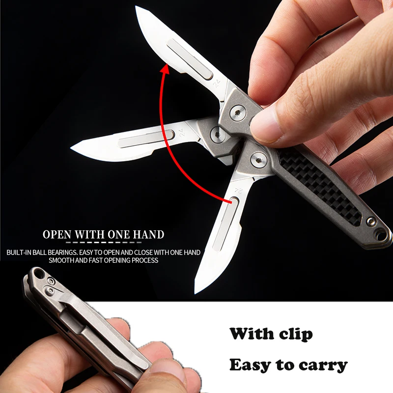 Titanium Alloy Scalpel Folding Knife Outdoor Survival Camping Portable EDC Tool High Hardness Multifunctional Uility Knife