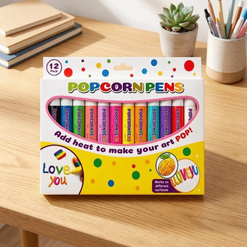 Smooth Texture 3D Art Marker Kit Puffy 3D Effect Art Marker Set Puffy Pen Set Colorful Ink Fine Point Tip Easy-to-Color Markers