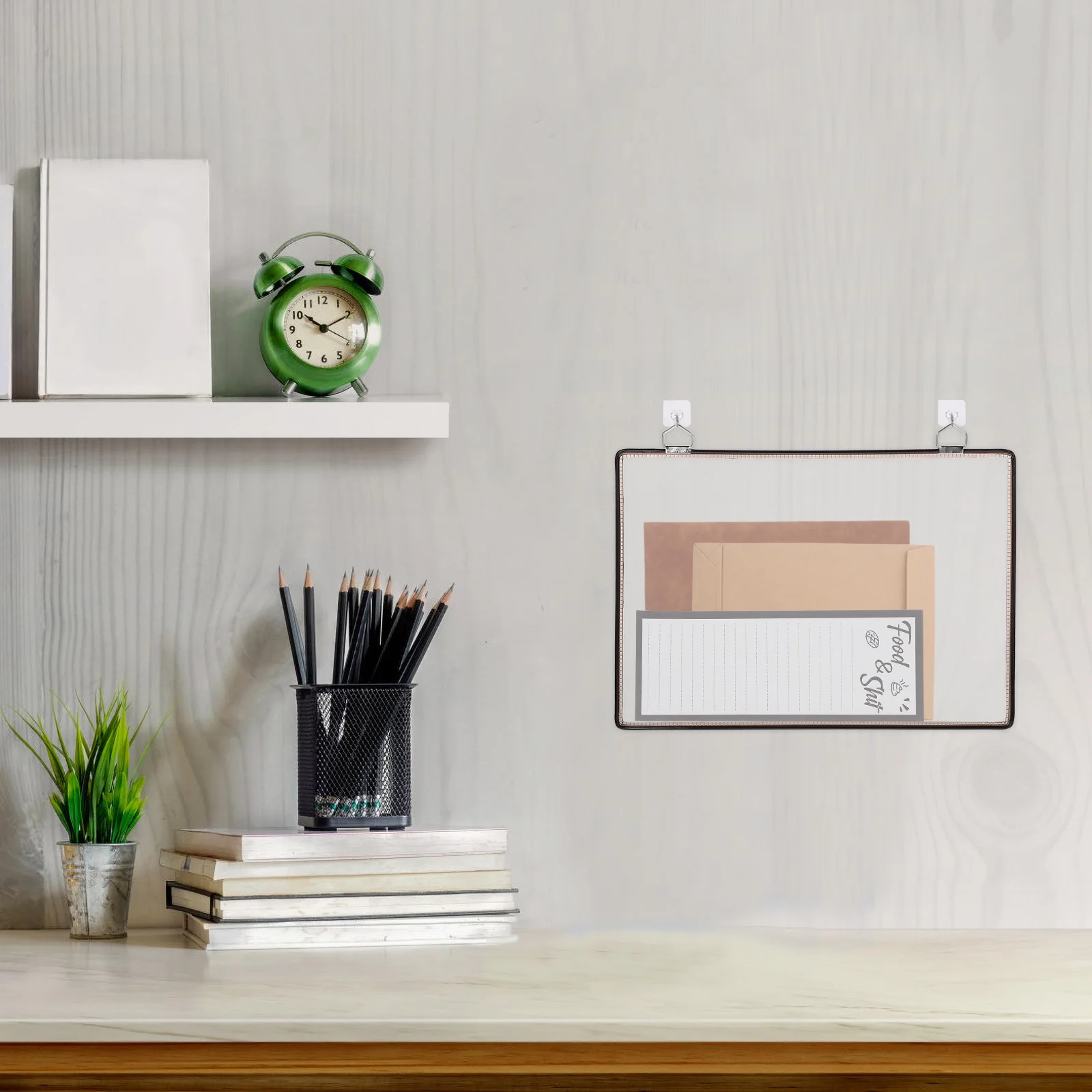 حقيبة ملفات صندوق تخزين منظم الملفات المعلق للوثائق المكتبية والأوراق والمجلات ورف مجلد الجيب المثبت على الحائط للمكتب