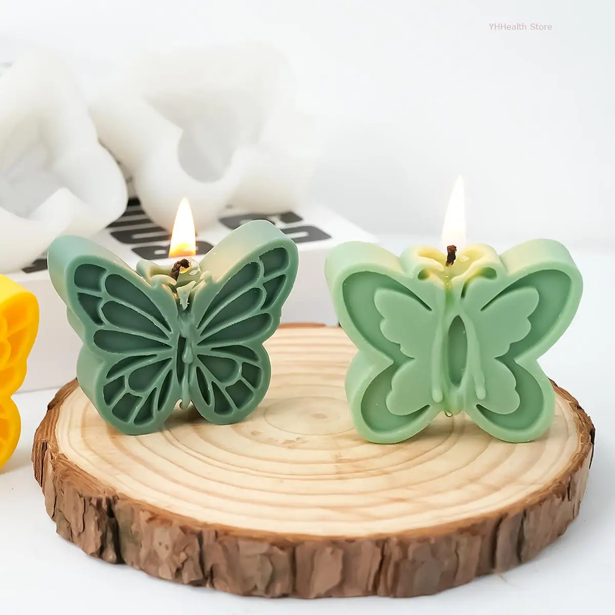 Stampo per candele in Silicone a farfalla 3D diffusore a forma di farfalla candela strumenti per cera di sapone fatti a mano fai da te artigianato in gesso fatto a mano