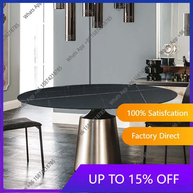 

Обеденный стол из импортного сланца XX, простой современный круглый мраморный обеденный стол, легкий роскошный обеденный стол для небольшой квартиры