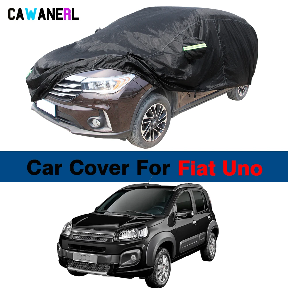 Full Car Cover Waterproof Outdoor Anti UV Sun Shade Rain Snow Wind Prevent Cover For Fiat Uno Novo Uno Mille