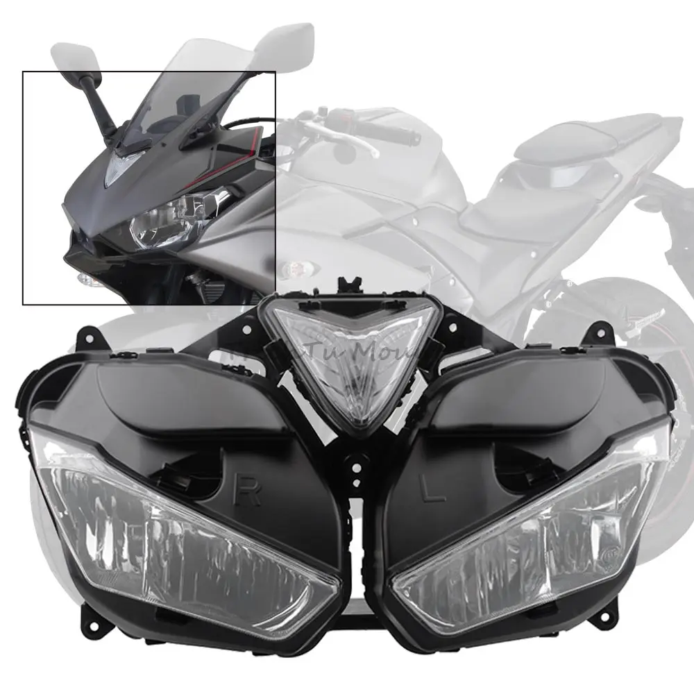 

1Pcs Headlight Housing Assembly Housing For Yamaha Yzf-R25 Yzf R25 Yzf R3 2013-2018 Clear Lens Black Casing Headlight Housing