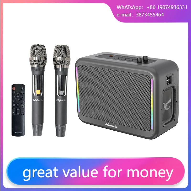 

X14 200W Triple Frequency Karaoke Machine With Two Wireless Microphones, Stereo Bass Boombox,Karaoke Speaker For Adults & Kids