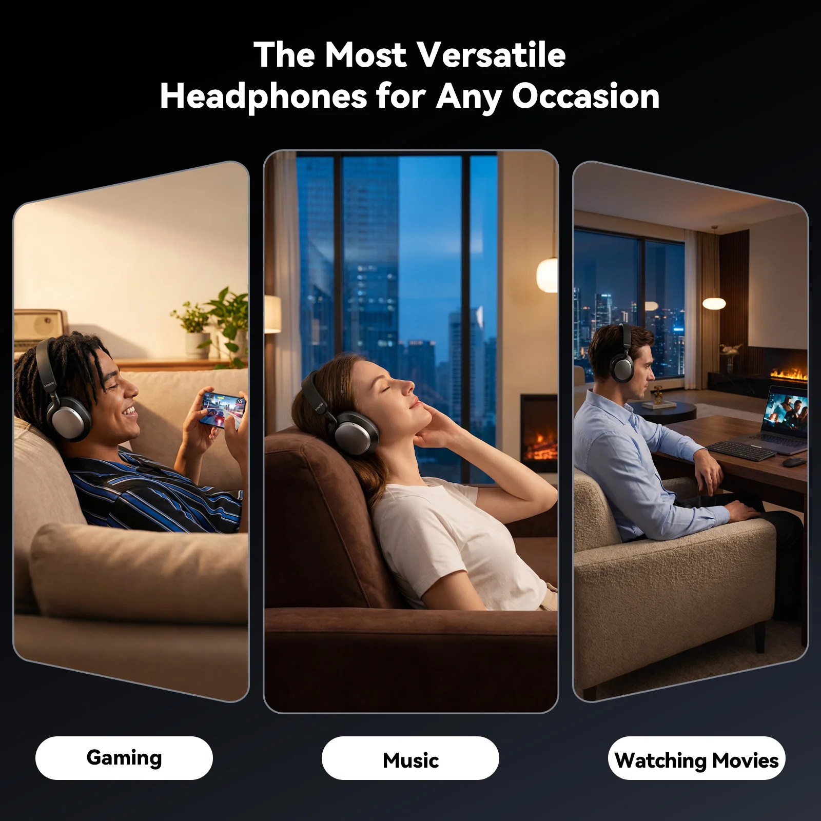 MINISO MG210 Wireless Over-Ear Headphones 24H Playtime Comfortable Crisp Audio Ultra-light Stable Connection Noise Cancellation