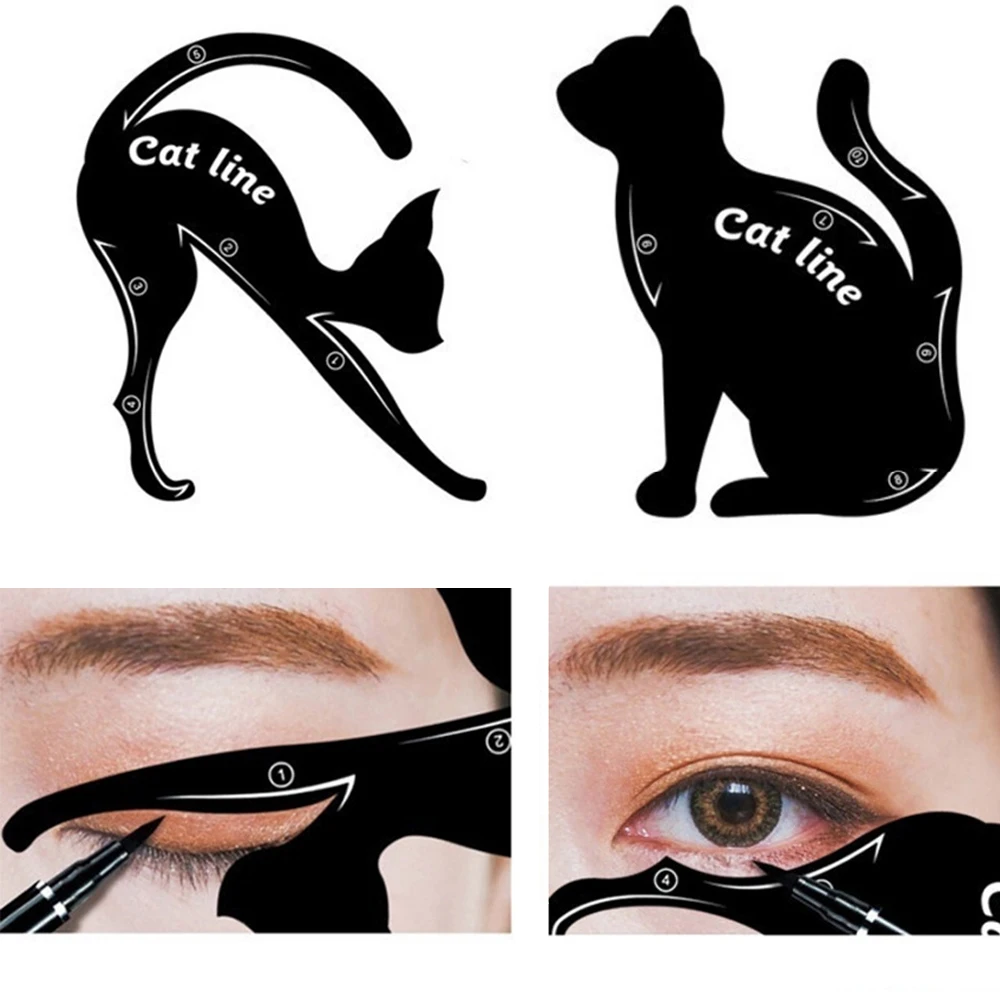 New Beautiful Big Eye Makeup Tool, Black Liquid Eyeliner & Cat Eye Liner Stencil, Eye Arrow Drawing Stencil, Makeup Tools