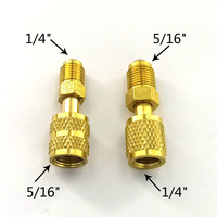 2PCS Vacuum Pump Brass Adapter R410a Adapter 5/16 SAE F Quick Couplers To 1/4 SAE For Air Conditioning Adapter Quick Coupling