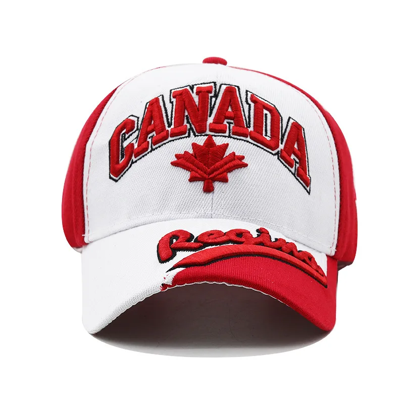 Man woman fashion baseball caps maple leaf printing black red trucker hats outdoor sporting sun visor Dad hats