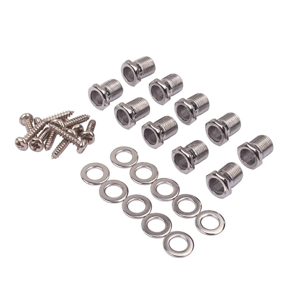 

10pcs Threaded Bushing Ferrules Mounting Screw For Guitar Tuning Peg Replacement Metal Guitar Parts Accessory Durable Fit