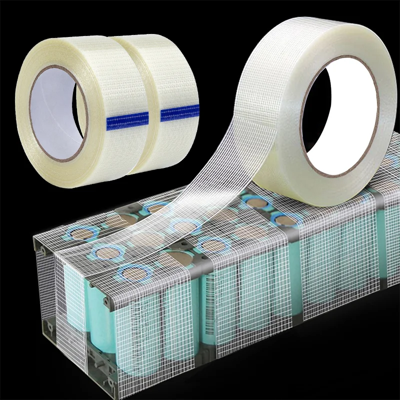 

25M Strong Fiberglass Tape Heavy-duty Wear-resistant mesh Fiber Tape Transparent Single Side Adhesive Waterproof Seal Strapping