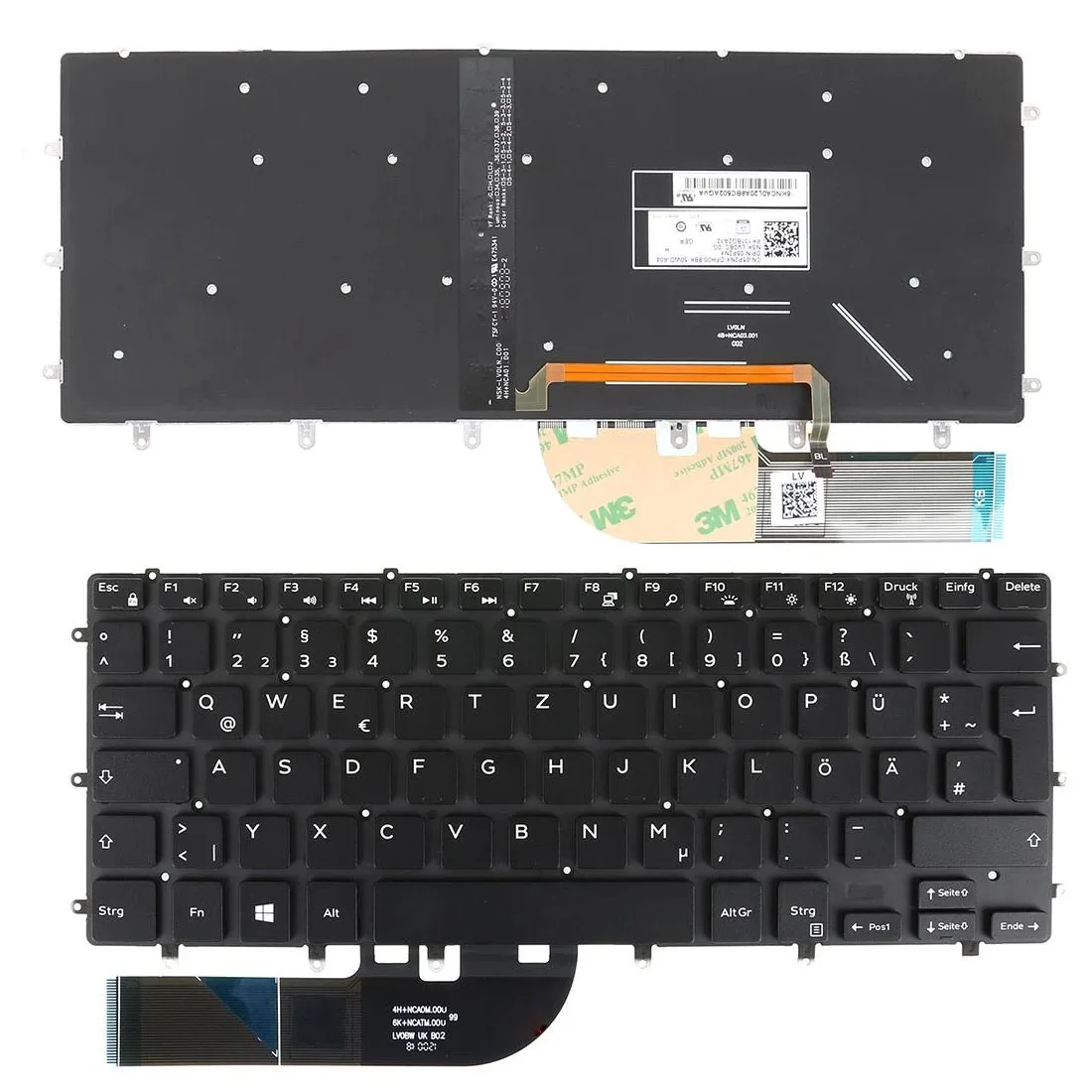 

German Backlit Laptop Keyboard For Dell XPS 15 9550 9560 9570 05P2NX 31BG2A12 CN-05P2NX-DFH00-8BK-50YM-A04 Backlit Frame