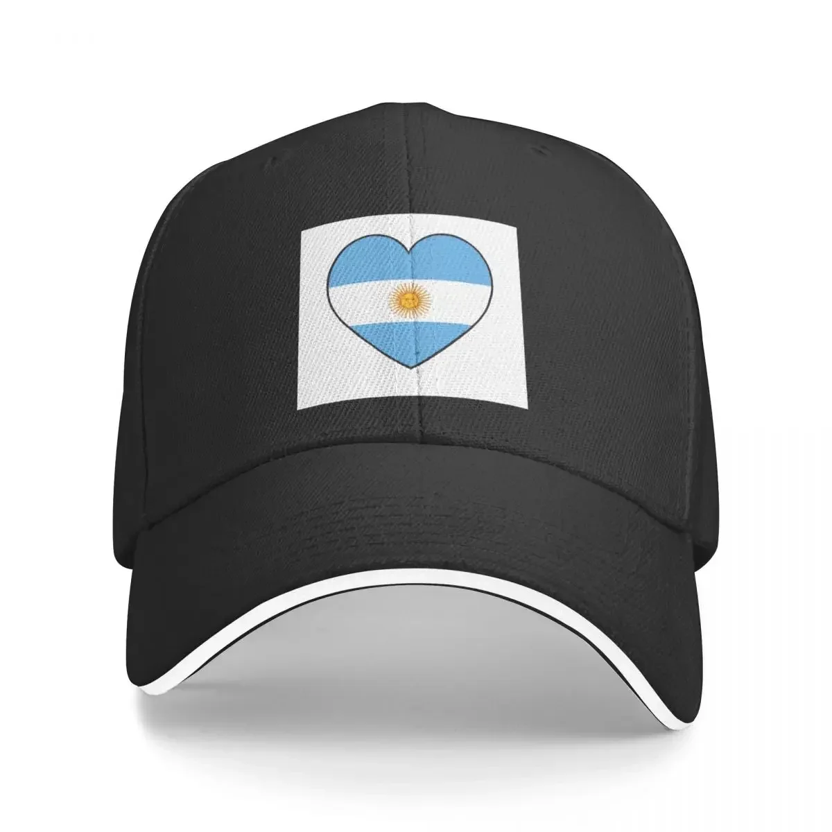 Argentinian flag hearts on plain white Baseball Cap Christmas Hat sailor cap for men For Man Women's