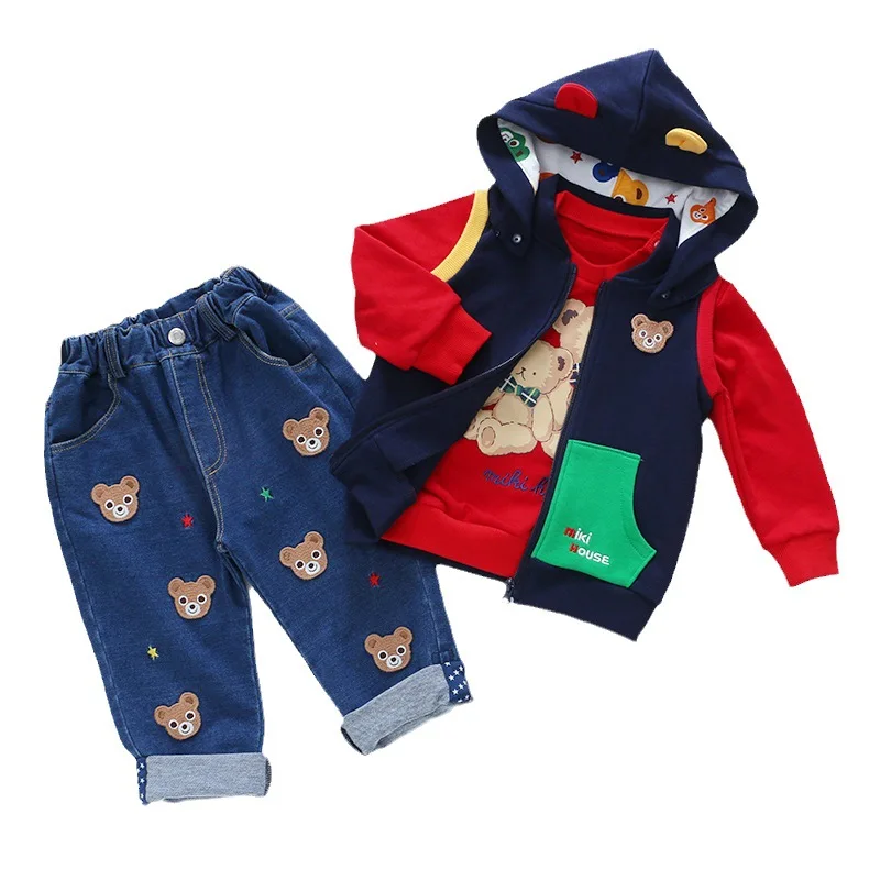 Boys and Girls Vests Cartoon Bear Rabbit Embroidered Hooded Vest Jackets Cardigan Outerwear Baby Girl Clothes Camisole Gilet