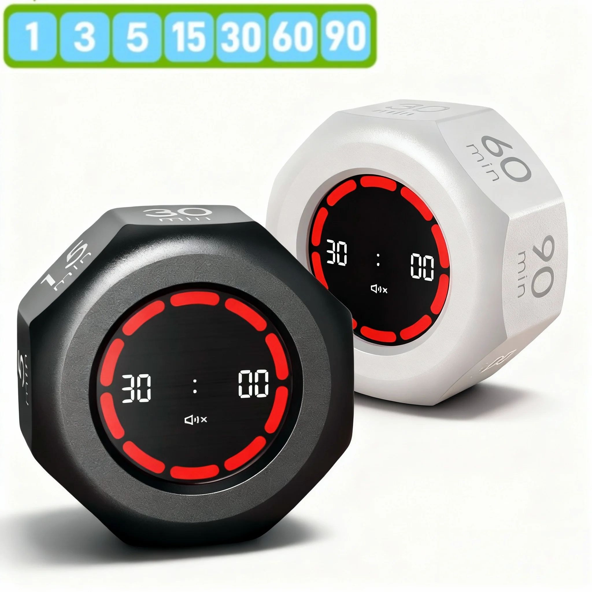 Visual Study Timer for Kids Focus Pomodoro Clock with Gravity Sensor Flip Mute Countdown Tool Homework Exam Time Management Gift