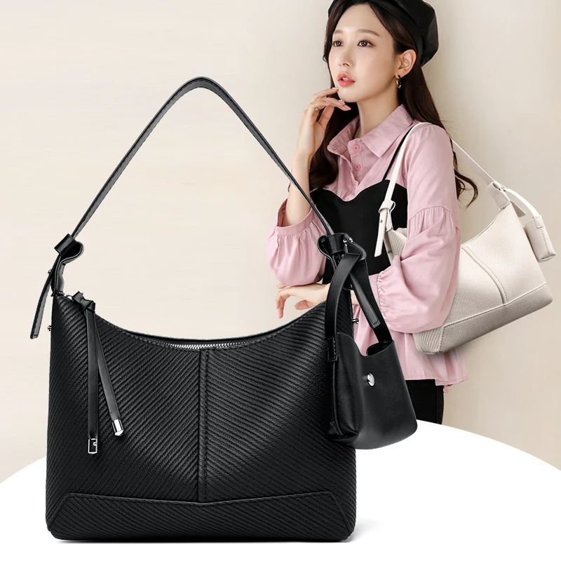

New Large Capacity Vintage PU Leather Shoulder Bag for Women, Elegant Solid Color Crossbody Purse, Fashion Retro Daily Handbags