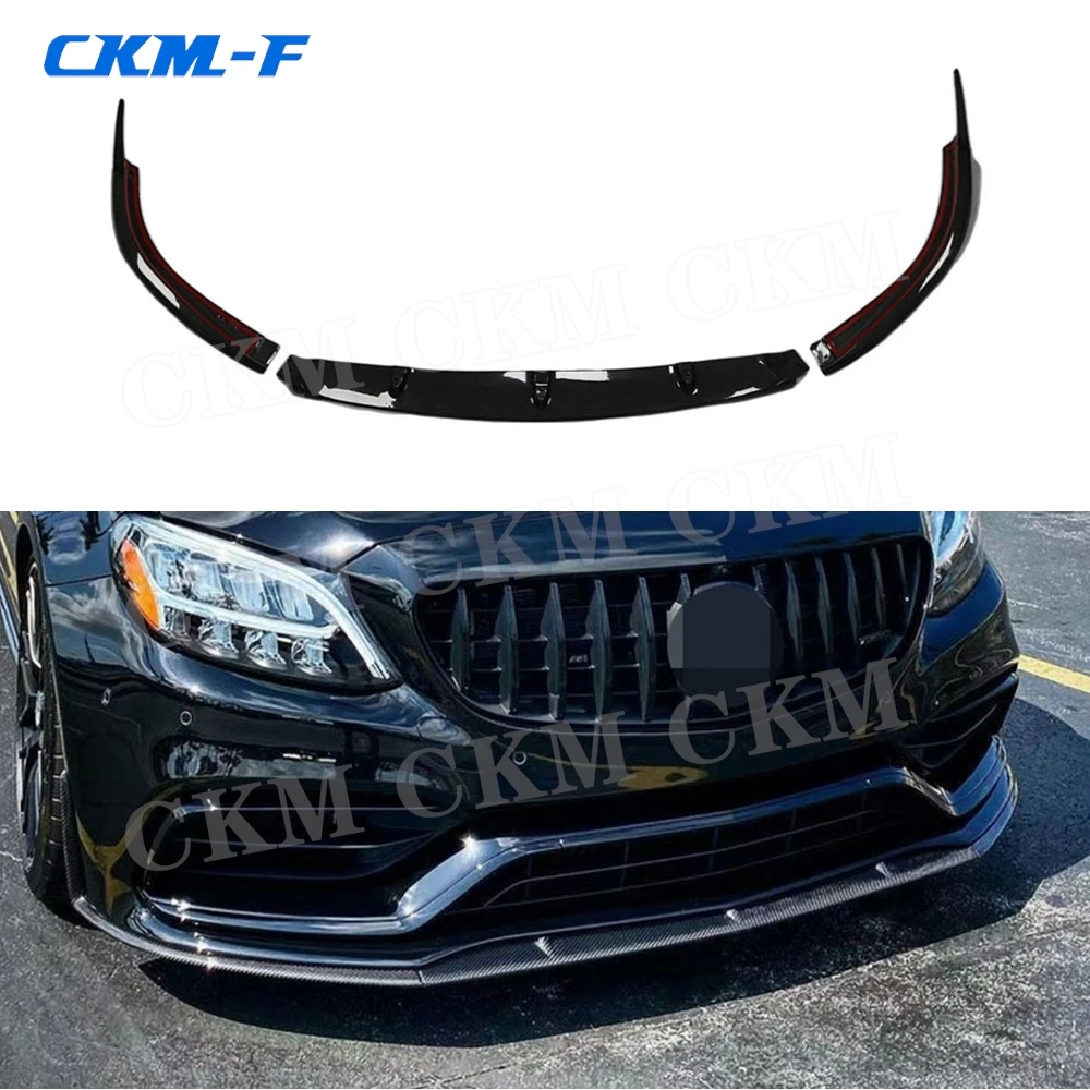 

Carbon Fiber Front Lip Chin Bumper Spoiler FRP bumper cover for Mercedes Benz C Class W205 C63 AMG 2015-2020 4 door and 2 door