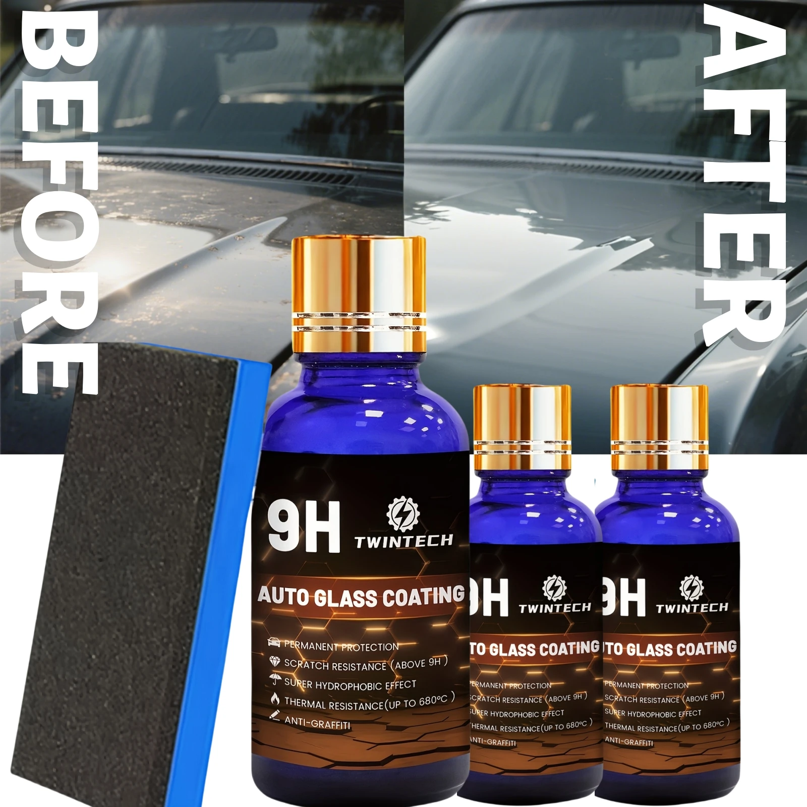 

3 шт., 9H автомобильное жидкое керамическое покрытие, супергидрофобное стекло, набор полисилилоксановых и нано-материалов, керамика для автомобилей