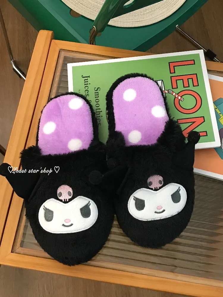 Lolita Warm Slipper Kuromi My Melody Home Cotton Shoes Cute Cinnamoroll Indoor Slipper Plush Slippers For Girl Autumn Winter