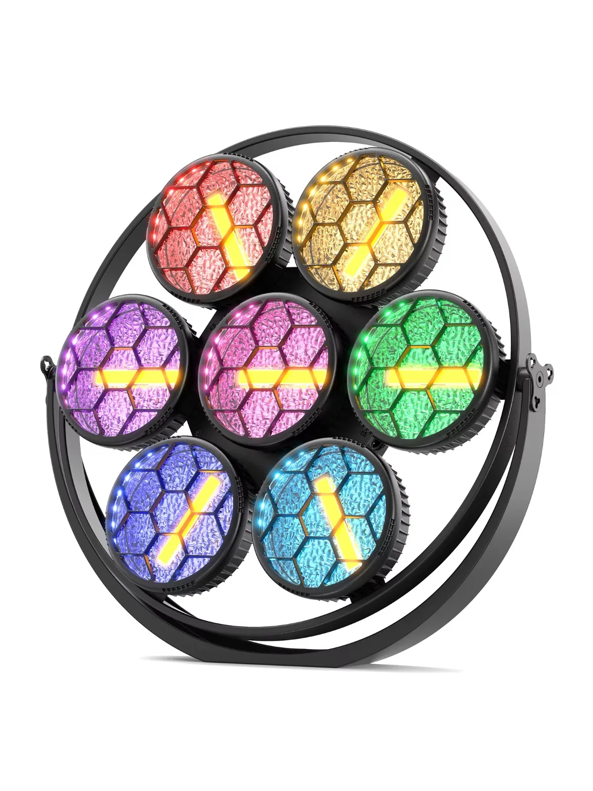 7LED Mini Stage Strobe Retro Light, 7x50W COB LED Pixel Achtergrond Effect Podiumverlichting voor DJ Club Wedding Party Show - afbeelding 2