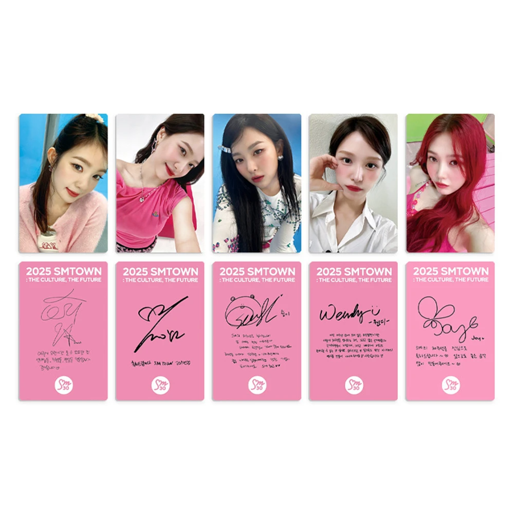 5 unids/set KPOP RedVelvt 2025 SMTOWN tarjetas fotográficas Irene WENDY Joy Yeri SeulGi miembro postal tarjetas Lomo de doble cara colección de Fans