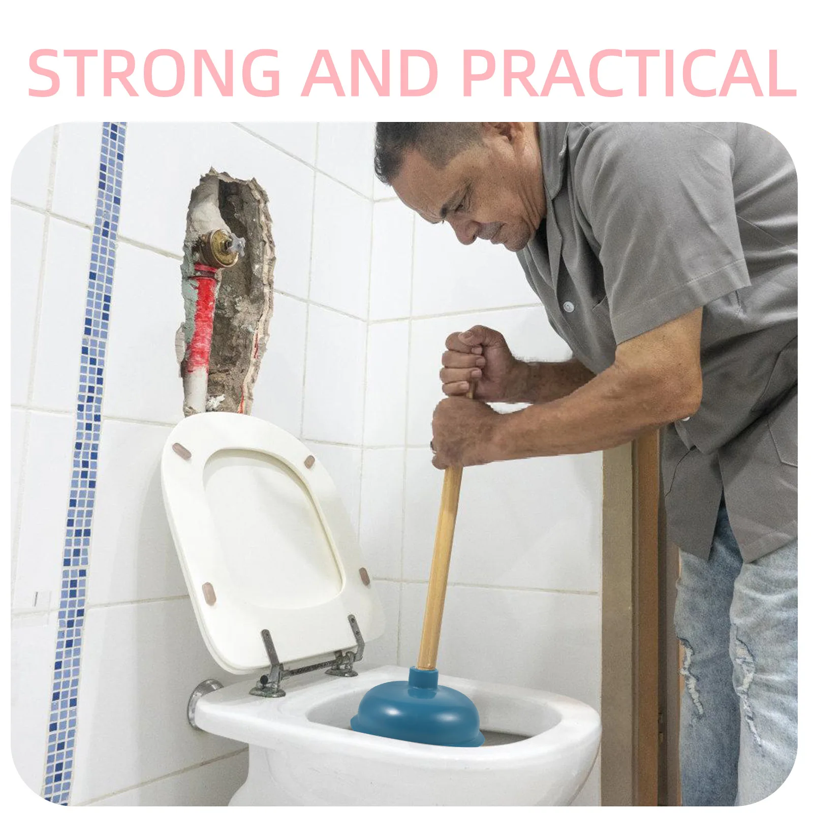 

2Pcs Household Plunger Head Replacement High Elasticity Rubber Cup for Toilet Unclogging Tool Bathroom Supply Reusable Accessory